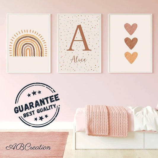 trio d'affiche chambre enfant terracotta