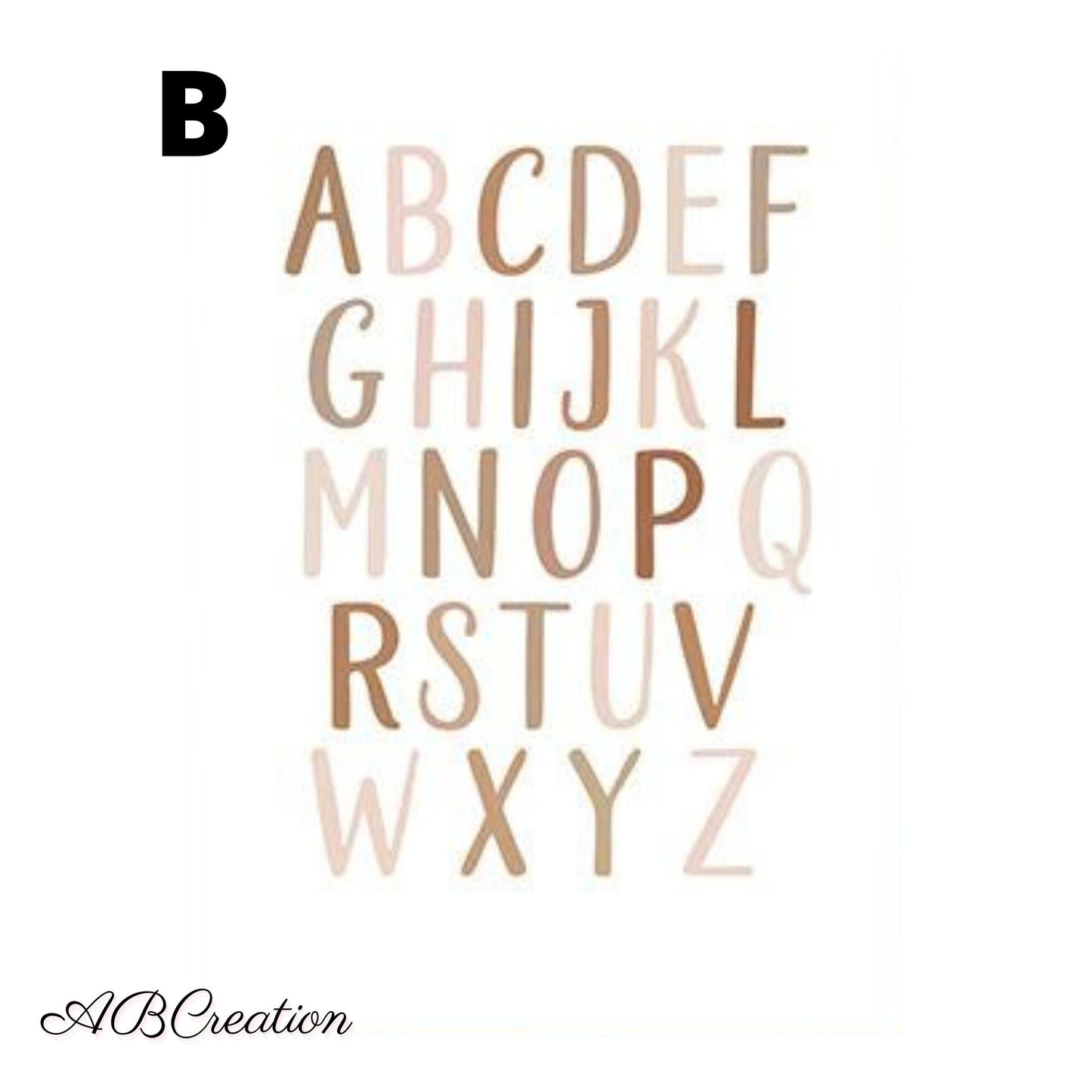 Poster Alphabet et Nombre Style Bohème - Set Affiche Boho Abécédaire Lama - Tableau Décoration Chambre Enfant-