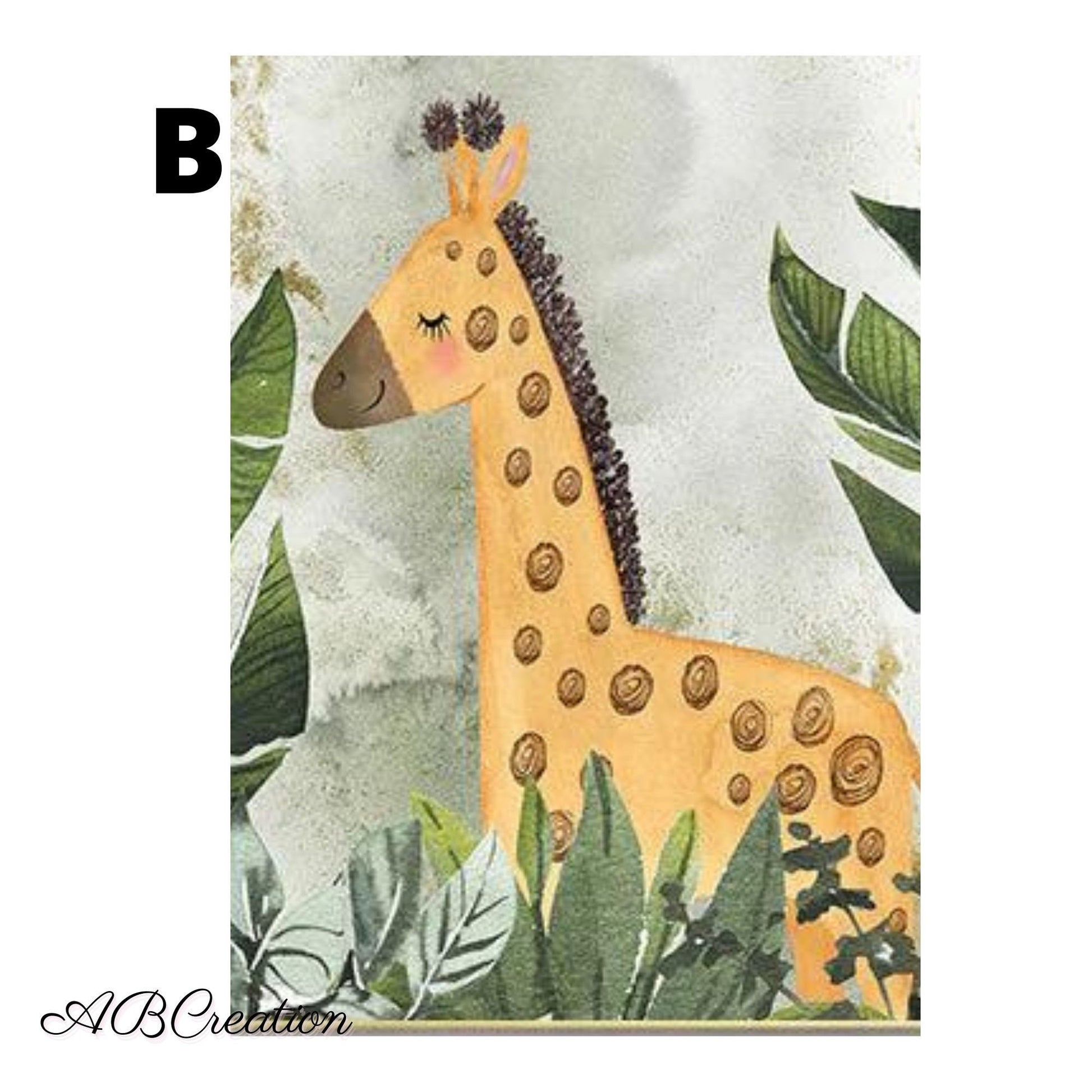 affiche girafe theme chambre safari