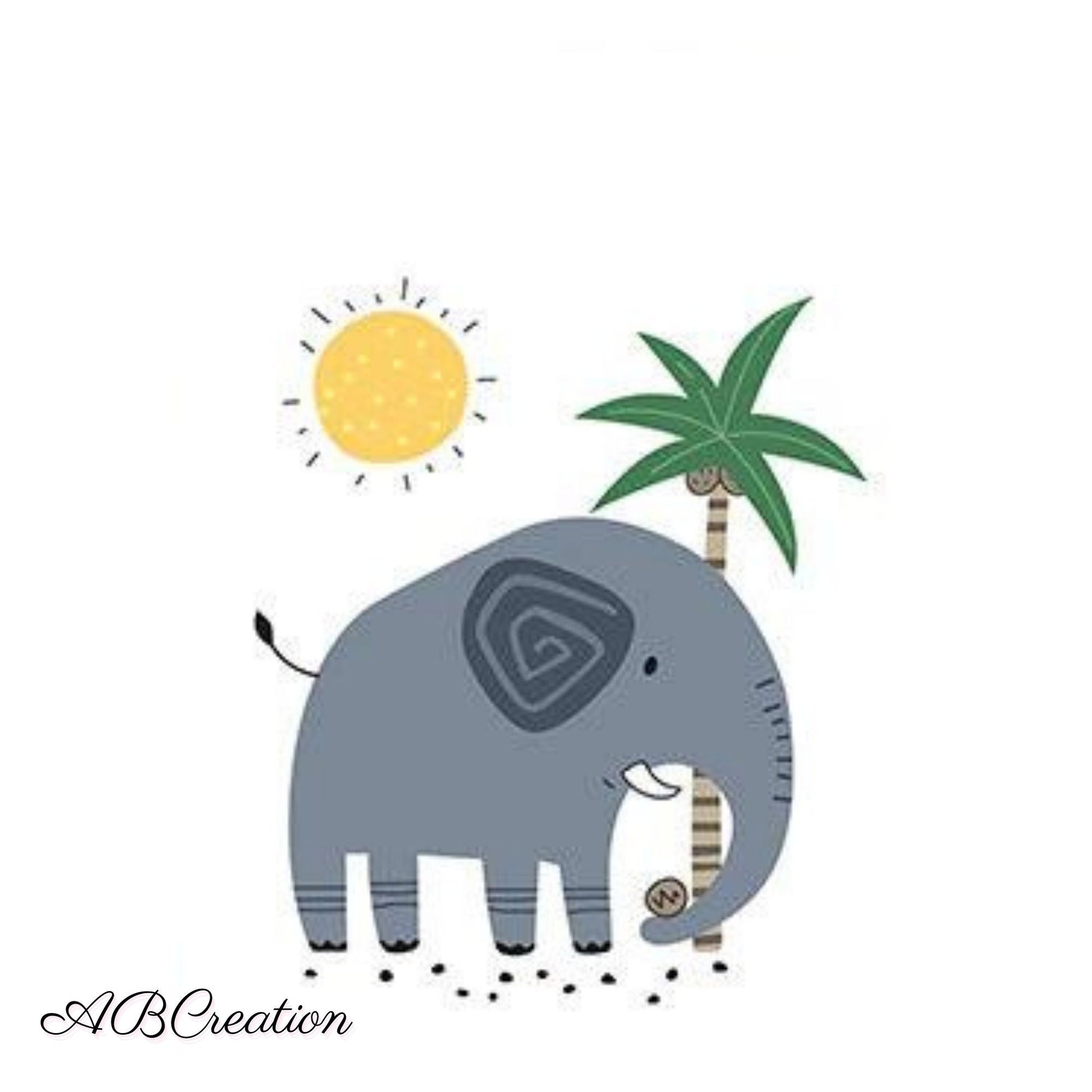 affiche elephant soleil