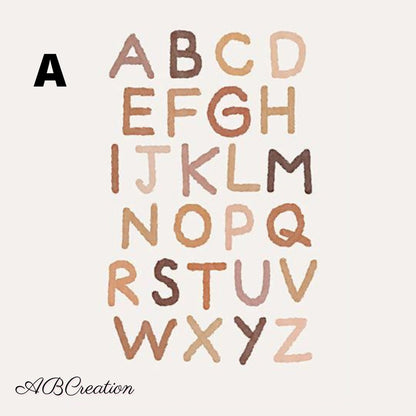 poster alphabet teinte terracotta beige