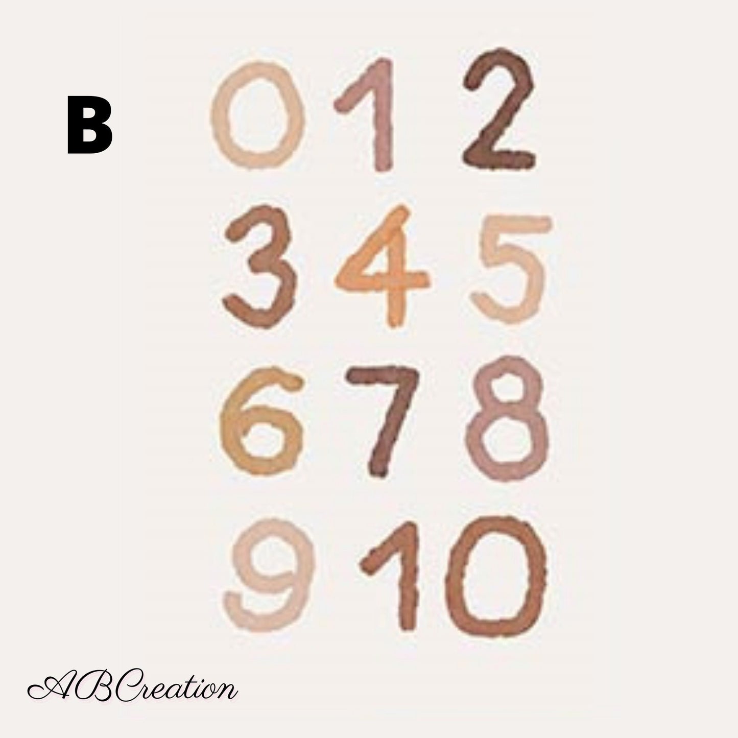 poster nombre terracotta de 1 à 10 